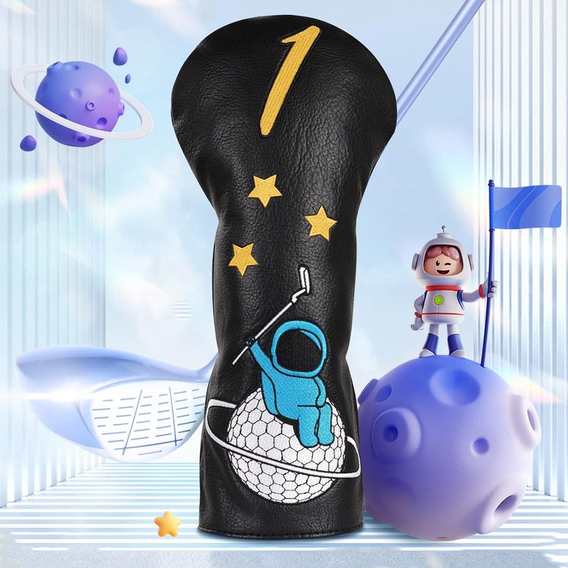 2thpart Astronaut Series Golf Headcovers, Synthetic Leather Golf Head Covers for Driver, Fairway Wood and Hybrid, Golf Putter Covers for Mallet and Blade - Image 3
